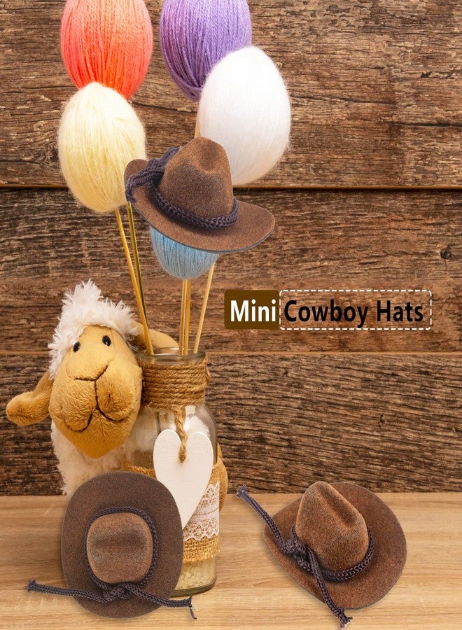 Hoarost 40 Pcs Mini Cowboy Hats Mini Western Cowboy Doll Hat for Crafts Doll Dress Up Dollhouse Birthday Party Decorations Favors - Image 3